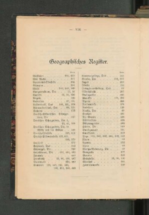 Geographisches Register.