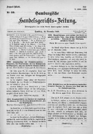 No. 33. 14. November 1868