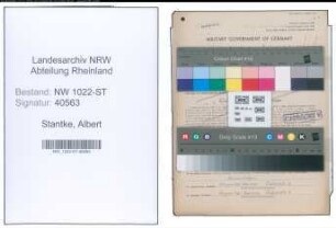 Entnazifizierung Albert Stantke , geb. 23.07.1910 (Laborant)