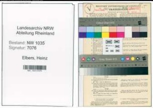 Entnazifizierung Heinz Elbers , geb. 11.06.1922 (Ingenieur)