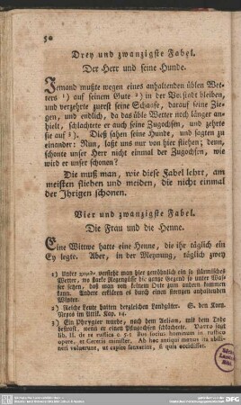 Vier und zwanzigste Fabel. Die Frau und die Henne