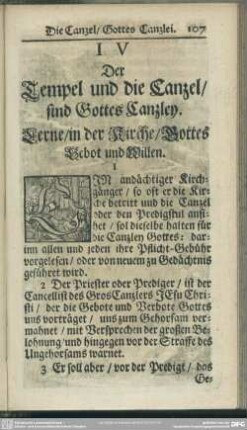 IV Der Tempel und die Canzel, sind Gottes Canzley