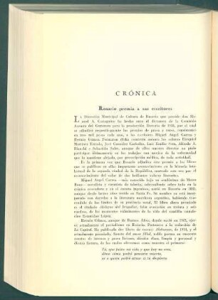 Rosario premia a sus escritores
