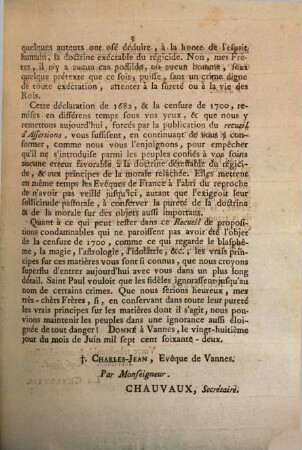 Lettre Pastorale de Monseigneur l'Eveque de Vannes