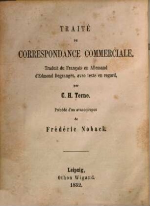 Französisch-Deutsche Handels-Correspondenz