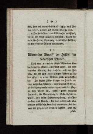 § 7. Allgemeiner Umris der Heilart der bösartigen Blatter