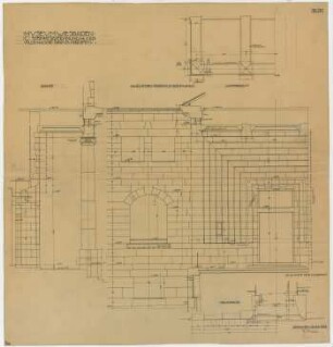 Fischer, Theodor; Wiesbaden; Museum - Bauteil C - Steinmetzarbeiten (Grundriss, Ansichten, Schnitt)