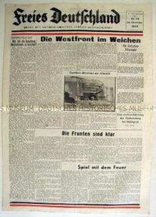 Wochenzeitung des NKFD "Freies Deutschland" u.a. zum Zusammenbruch der Westfront