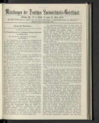 Beilage Nr. 13 zu Stück 13 vom 19. Mai 1900.