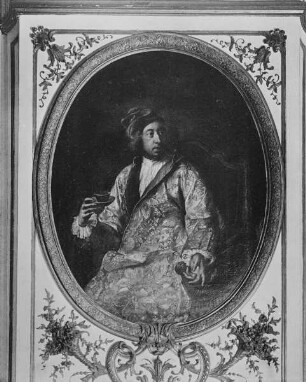 Porträt des Kurfürsten Clemens August mit Teetasse