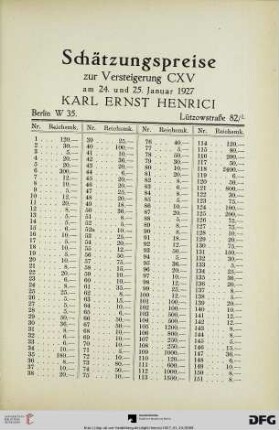Schätzungspreise