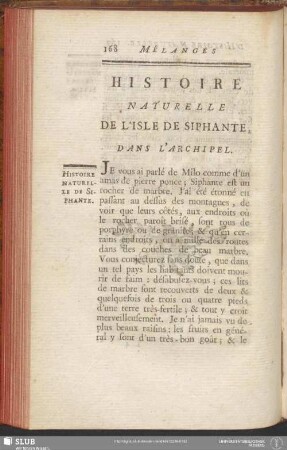 Histoire Naturelle De L'Isle De Siphante, Dans L'Archipel