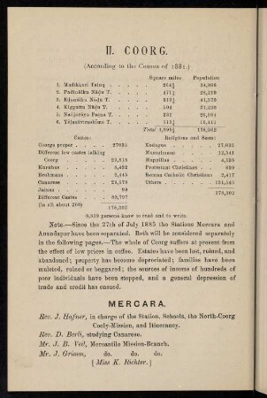 54-58, II. Coorg