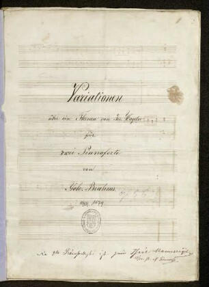 Variationen über ein Thema von Jos. Haydn für zwei Pianoforte
