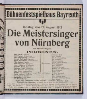 Theaterzettel "Meistersinger"