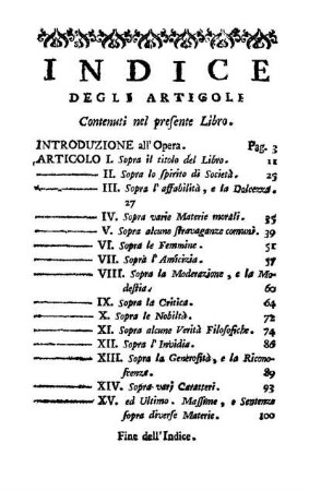 Indice Degli Articole Contenuti nel presente Libro
