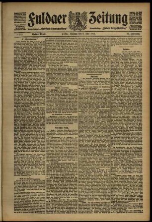 Erste Ausgabe vom Montag, den 08. Juli 1912.