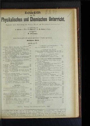 Sechsundzwanzigster Jahrgang. Sechstes Heft.