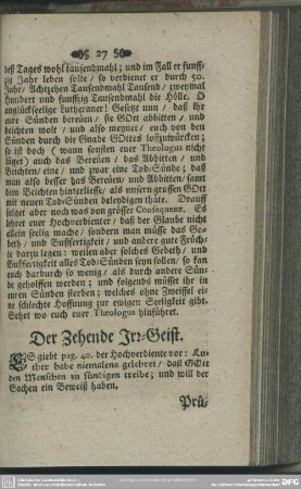 Der Zehende Irr-Geist