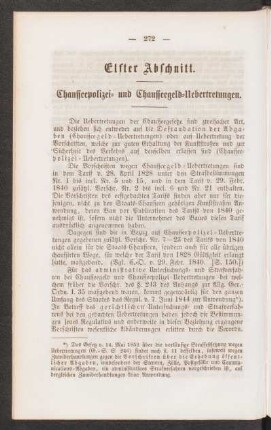 Elfter Abschnitt. Chausseepolizei- und Chausseegeld-Uebertretungen