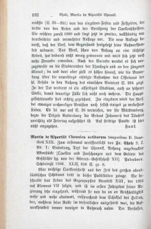 132-133 [Rezension] Martinus de Alpartil, Einleitung, Text der Chronik, Anhang ungedruckter Aktenstücke