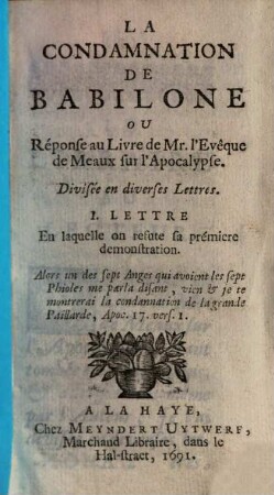 La Condamnation de Babilone