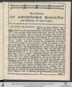 Fortsetzung der gemeinnützlichen Kenntnissen aus Plüschings, und Anderer Werke.