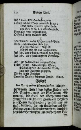 Gebeth der Kirch zu der schermzhaften Mutter