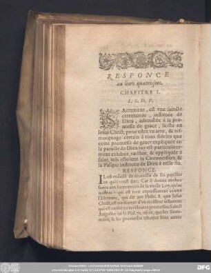 Responce au livre quatriesme.