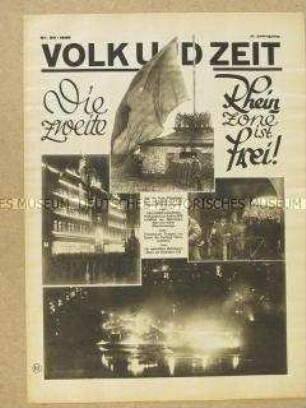 Sozialdemokratische Wochenzeitschrift "Volk und Zeit" u.a. zue Saarfrage