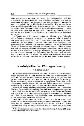Schwierigkeiten der Fürsorgeerziehung