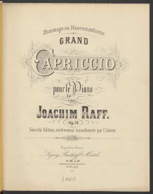 Grand capriccio pour le piano : hommage au Néoromantisme : op. 10