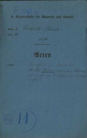Patent des Ingenieurs Charles Brown, Ingenieur in Winterthur, auf eigentümliche Ventilsteuerung bei Dampfmaschinen