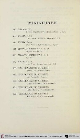 Miniaturen (Nr. 282-292)