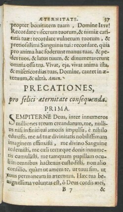 Precationes, pro felici aeternitate consequenda