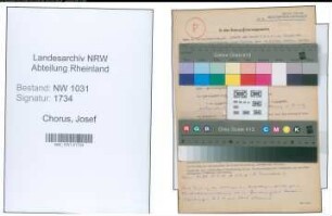 Entnazifizierung Josef Chorus , geb. 16.06.1909 (Installateur)