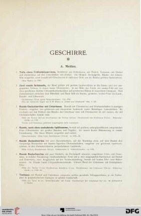 Geschirre (Nr. 1-49)