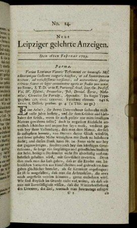 No. 14. Den 16ten Februar 1789.