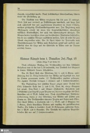 Kleinere Kämpfe beim 1. Bataillon Inf.-Regt. 18