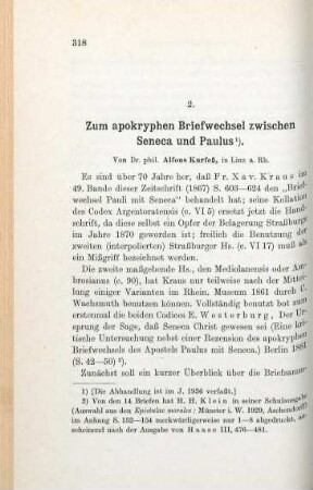 318-331 Zum apokryphen Briefwechsel zwischen Seneca und Paulus