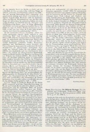 938-940 [Rezension] Kraus, Hans-Joachim, Die biblische Theologie