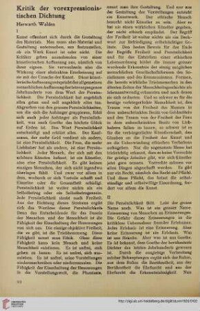 Kritik der vorexpressionistischen Dichtung