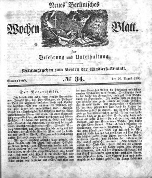 No. 34, Sonnabend, den 20.August 1836
