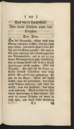 Das vierte Hauptstück. Von denen Pflichten gegen den Nächsten.