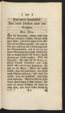Das vierte Hauptstück. Von denen Pflichten gegen den Nächsten.