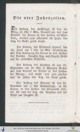 Die vier Jahrszeiten.