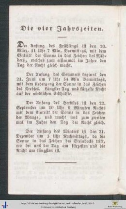 Die vier Jahrszeiten.