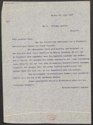 Brief an Wilhelm Aletter : 16.06.1914
