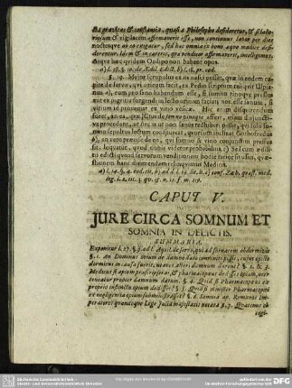 Caput V. De Iure Circa Somnum Et Somnia In Delictis