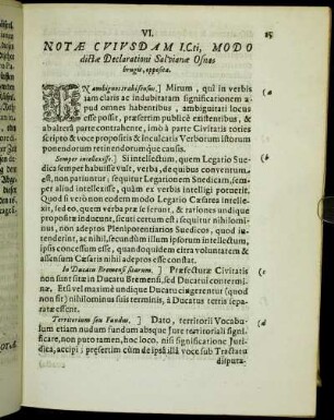 VI. Notæ Cuiusdam I.C.ti, Modo dictæ Declarationi Salvianæ Osnabrugis, oppositæ.